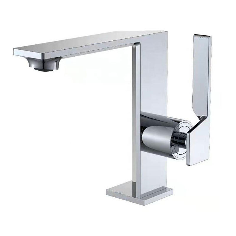 Polished Chrome Square Single Lever Basin Mixer Faucet