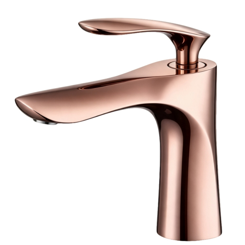 Matte Black & Gold Tall Vessel Basin Mixer Faucet