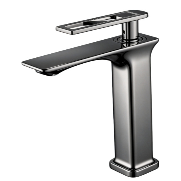 Polished Rose Gold Single Lever Bathroom Basin Mixer Faucet