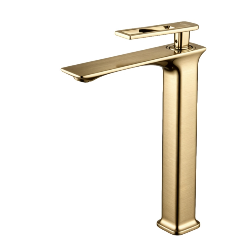 Polished Rose Gold Single Lever Bathroom Basin Mixer Faucet