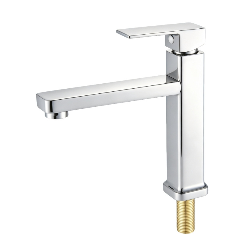 Gunmetal Grey Square Tall Vessel Basin Mixer Faucet