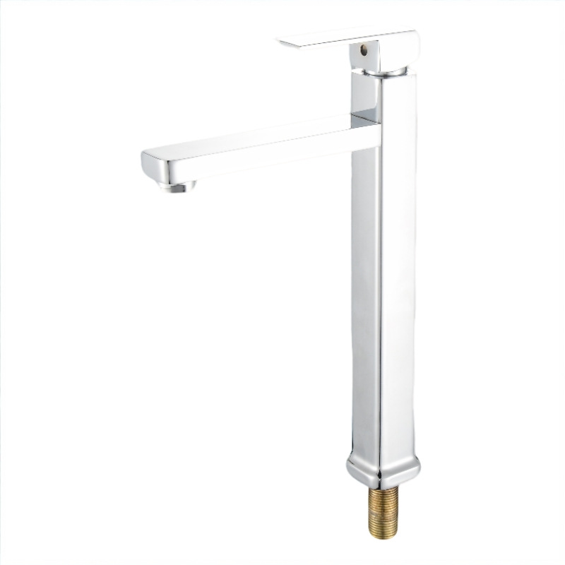 Gunmetal Grey Square Tall Vessel Basin Mixer Faucet