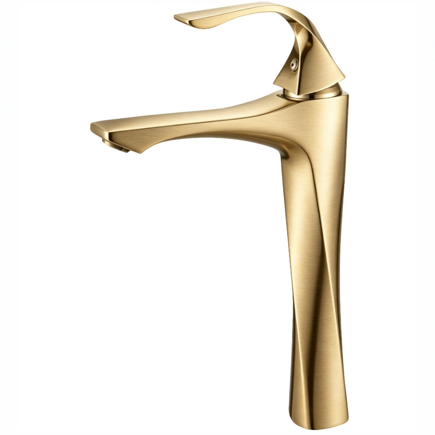 Artistic Polished Rose Gold Single Lever Basin Mixer Faucet