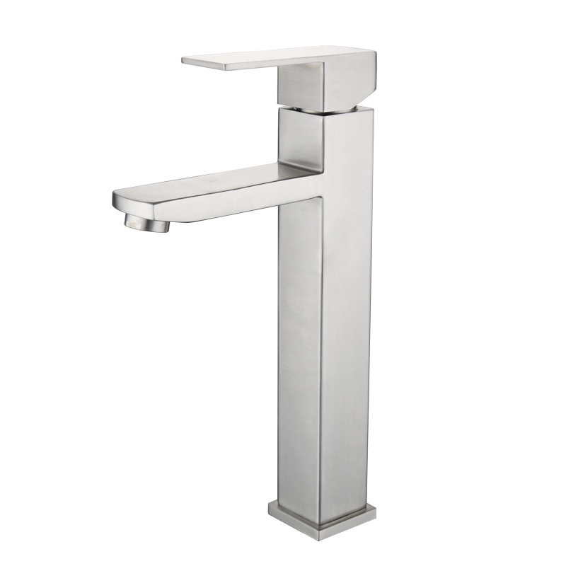 Matte Black Square Single Lever Basin Mixer Faucet
