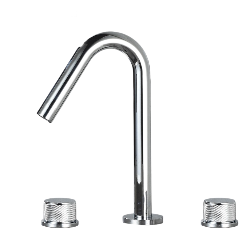 Brushed Gold 3 Hole Widespread Basin Mixer Faucet