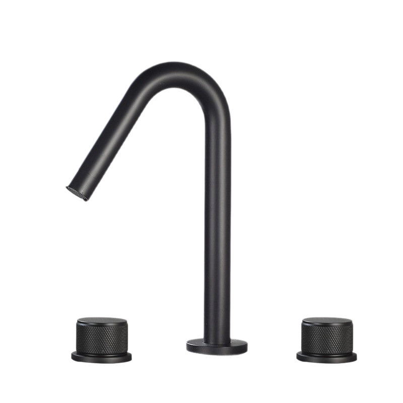 Brushed Gold 3 Hole Widespread Basin Mixer Faucet