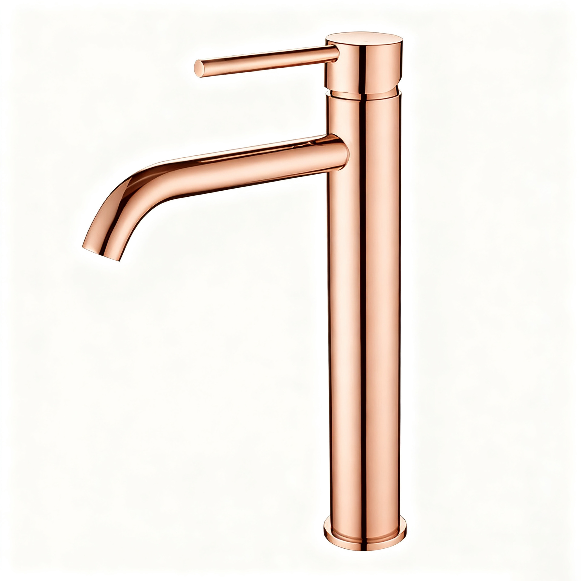 Rose Gold Tall Single Lever Vessel Basin Mixer Faucet