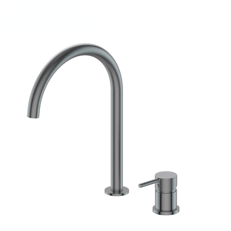 Brushed Nickel Separate Two Piece Kitchen Mixer Faucet, Solid Brass