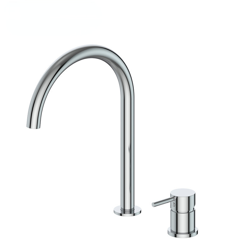 Brushed Nickel Separate Two Piece Kitchen Mixer Faucet, Solid Brass