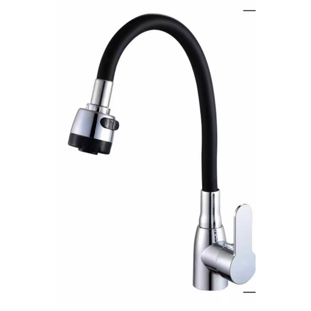 Chrome Single Lever Flexible White Silicone Spout Kitchen Mixer Faucet