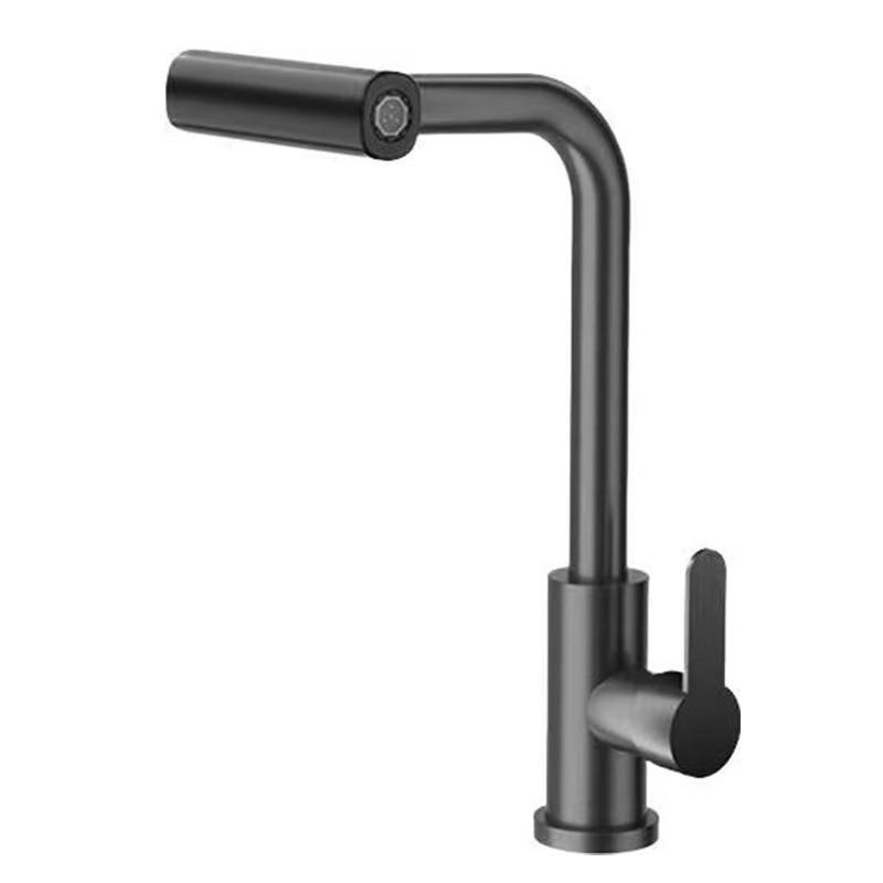 Matte Black Single Lever Square High Arc Kitchen Mixer Faucet, Solid Brass