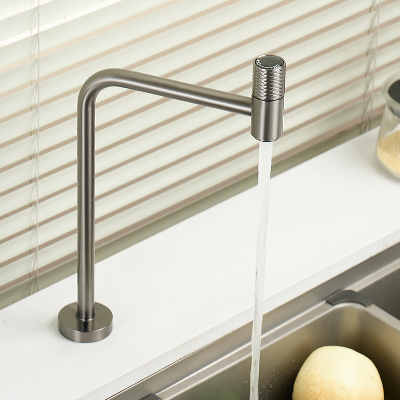 Brushed Nickel High Arc Kitchen Tap Spout Replacement, Solid Brass