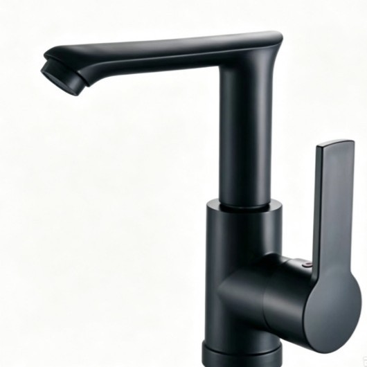 Polished Chrome Swivel Spout Basin Faucet, Single Lever Rotatable Bathroom Vanity Sink Tap