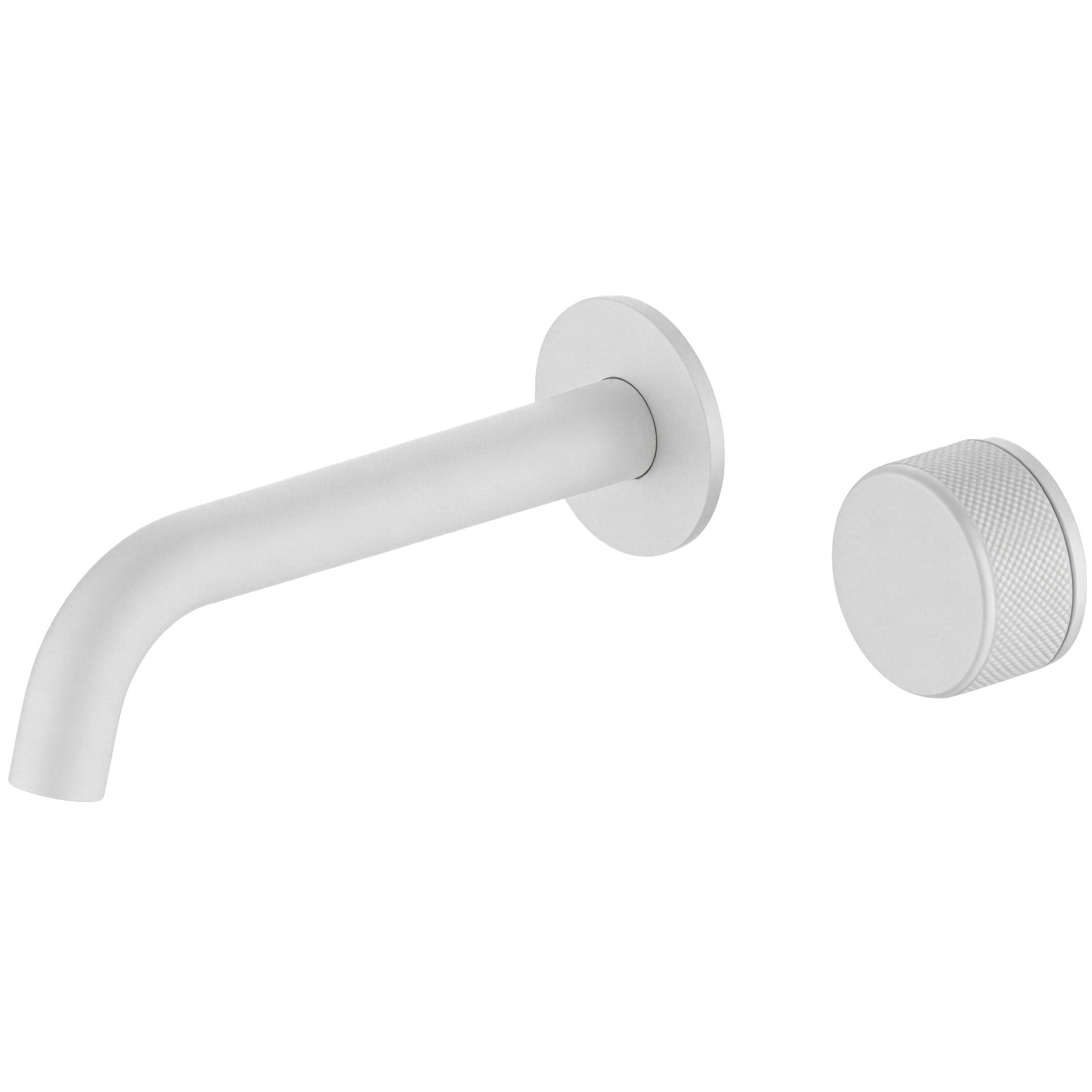Brushed Nickel Wall Mounted Basin Faucet, Knurled Single Handle Concealed Bathroom Sink Tap