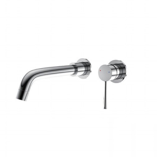 Brushed Gold Wall Mounted Basin Faucet, Single Lever Concealed Bathroom Sink Tap