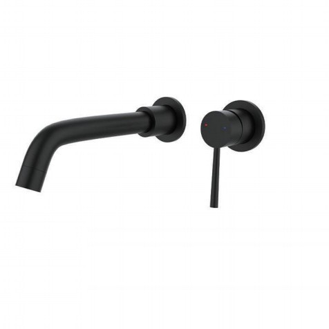 Brushed Gold Wall Mounted Basin Faucet, Single Lever Concealed Bathroom Sink Tap