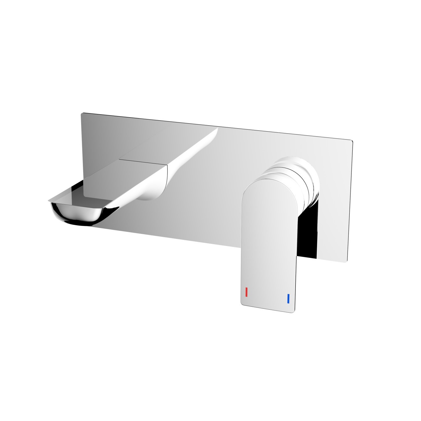 Gunmetal Grey Wall Mounted Basin Faucet, Square Single Lever Concealed Bathroom Sink Tap