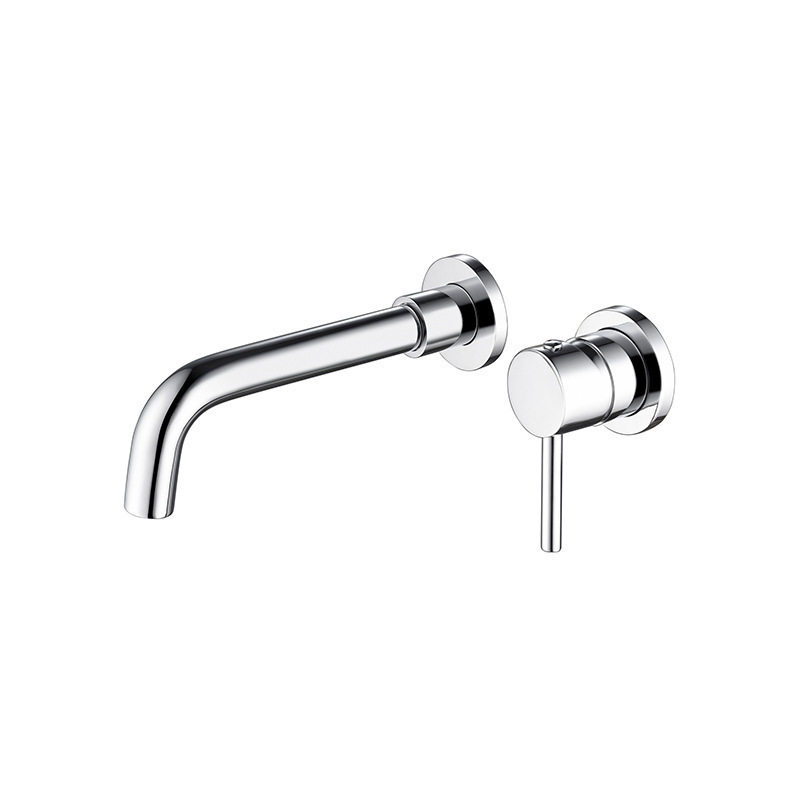Matte Black Wall Mounted Basin Faucet, Single Lever Concealed Bathroom Sink Tap