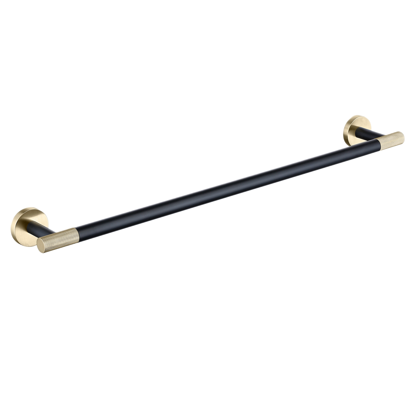 Black & Brushed Gold Bathroom Hardware Set, 4-Piece Knurled Bath Accessories Kit