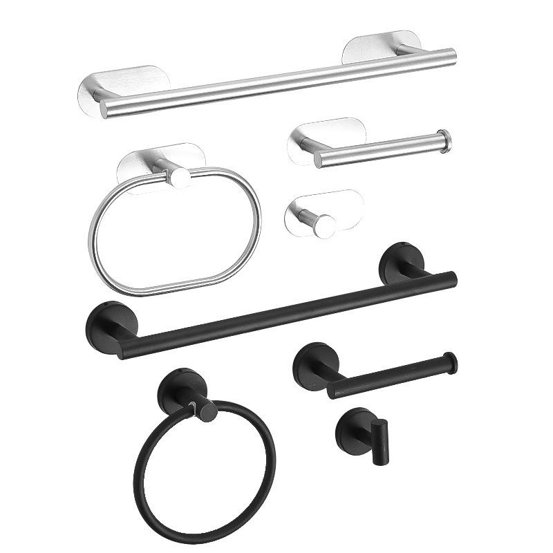 Stainless Steel 4-Piece Bathroom Hardware Set, Wall Mount Bath Accessories Kit