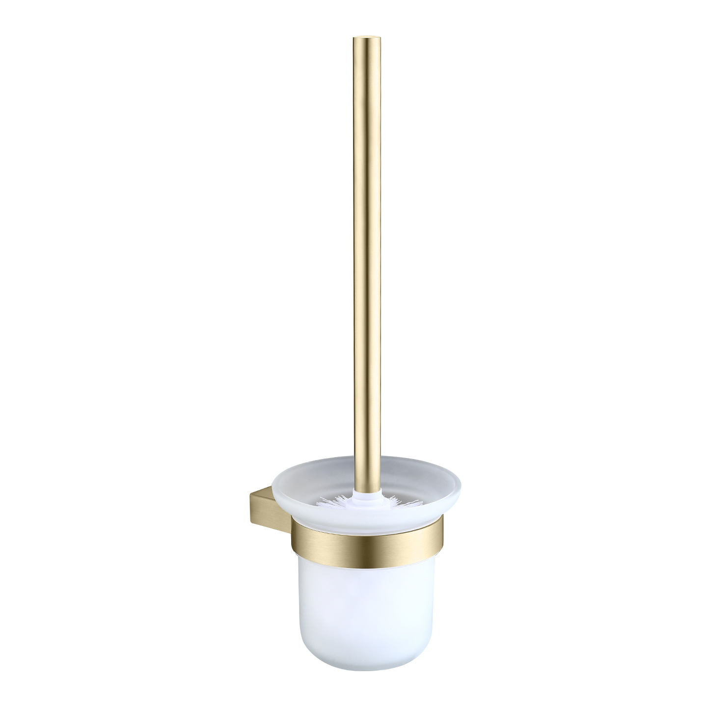 Brushed Gold Wall Mount Frosted Glass Tumbler Holder, Bathroom Toothbrush Cup Holder