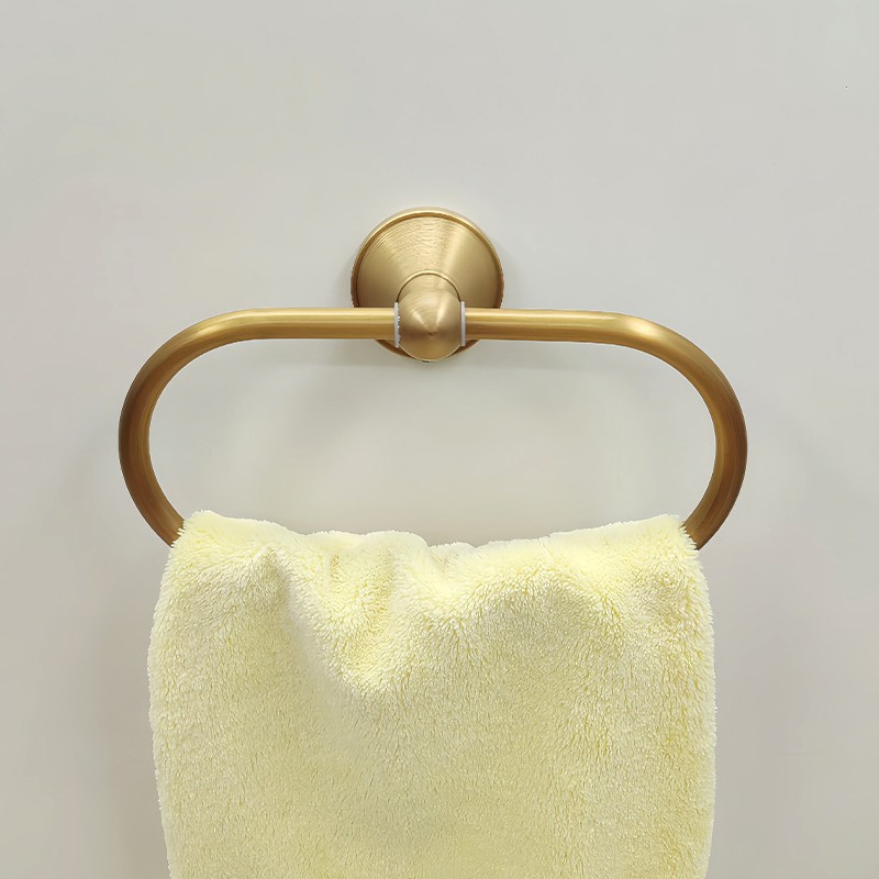 Antique Brass Wall Mount Towel Rack, Vintage Double Layer Bathroom Towel Shelf