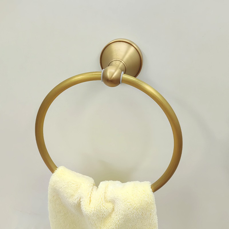Antique Brass Wall Mount Towel Rack, Vintage Double Layer Bathroom Towel Shelf