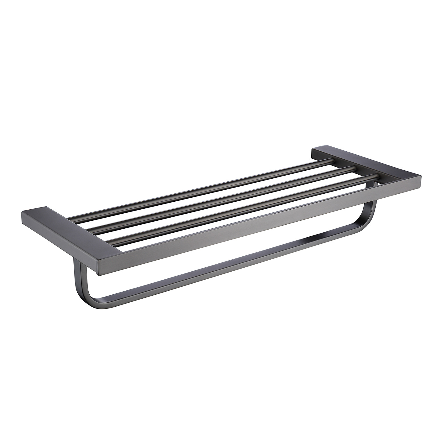 Gunmetal Gray 9-Piece Bathroom Hardware Set, Wall Mount Modern Bath Accessories Kit