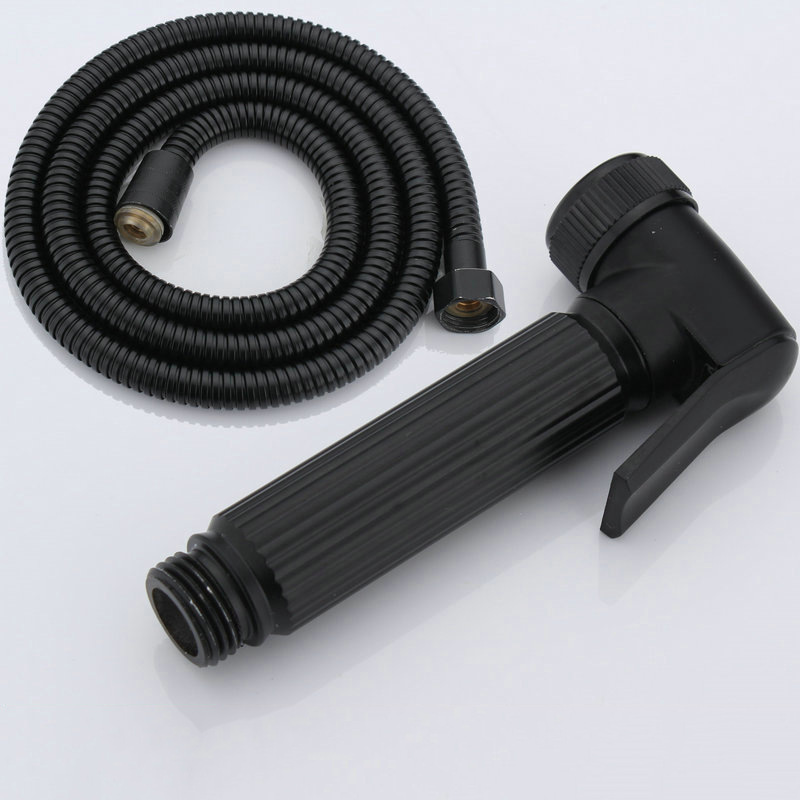 Polished Chrome Handheld Bidet Sprayer Head, Vertical Ribbed Metal Toilet Spray Gun Replacement Nozzle